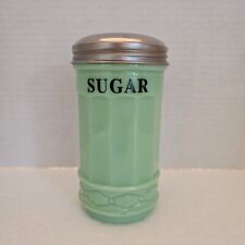 Jadeite Sugar Shaker Art Deco Green Glass Vintage-Restaurant Style Despenser picture