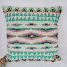 TROPICAL HACIENDA SOUTHWESTERN DESIGN BEADED ACCENT PILLOW - NEW WITH TAG picture