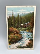 Vintage Postcard Fly Fishing At Summer Cottage Spearfish Canyon South Dakota picture