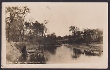 1913 RPPC Father & Son Fishing on Coon Creek, Panora, Iowa - Carpenter Photo picture