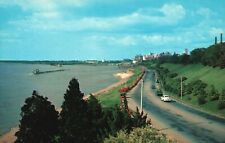 Vintage Postcard Mighty Mississippi Left Memphis Skyline Background Riverside TN picture