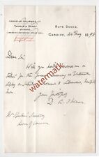 1st Viscount Rhondda, Welsh politician & industrialist, letter, 1898 picture