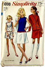 1969 Simplicity Sewing Pattern 8098 Womens Culotte Dress 2 Lengths Jacket 14775 picture