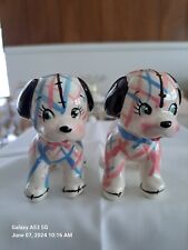 Vintage Japan Patchwork Stiched Puppy Salt And Pepper Shakers picture