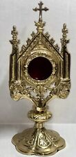 Vintage Cathedral Style Brass Monstrance Reliquary picture