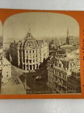 Antique Stereoview Photo Card New York City Birds Eye Staats Post Office Streets picture