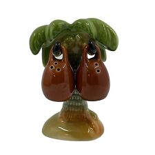 Vintage Kenmar Japan Ceramic Palm Tree with Coconuts Salt & Pepper Shakers picture