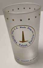 Vintage Frosted Eastern Air Lines Golden Falcon Electra Glass Tumbler picture