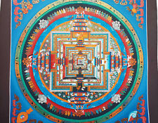 Kalachakra Mandala Thangka Painting Wall Hanging Unframed Canvas Art 24K Gold  picture