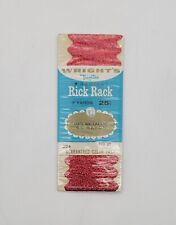 Vintage Wright's Rick Rack Trim Metallic Red Unopened Package Trimtex picture