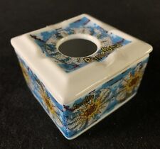 Vintage Porcelain Ashtray with Lid - Barcelona Spain With Mosaic Design. picture