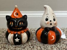 Johanna Parker Ghost and Cat Salt  & Pepper Shakers picture