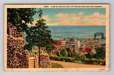 Duluth MN-Minnesota, Lift Bridge From Skyline, Antique, Vintage c1941 Postcard picture