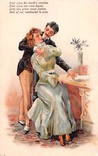 1909 PFB Romantic Postcard of Lovers Flirting With Poem - Serie 6517 picture