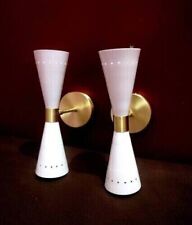 1950' s White Wall Sconce Diabolo Modern Italian Light Wall Fixture picture