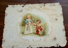 Antique Victorian Embossed Calendar 1899 Childhood Happy Days verses Year art  picture