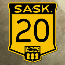 Saskatchewan provincial highway 20 route marker road sign Canada 1940s crest picture