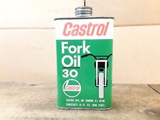 Vintage Castrol Fork 30WT Oil Tin Can Advertising Dirt Bike Motorcycle 1964 USA picture