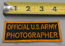 WWII/2 US Army Official Photographer orange on black rectangular patch NOS. picture
