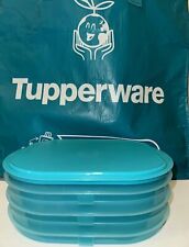 Tupperware Fridge Stackables Deli Keeper Meat Cheese Cold Cuts Green 4 Piece Set picture