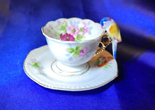 Petite Cup And Saucer With Parrot Handle - Vintage picture