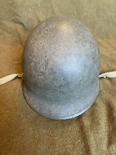 Late WWII Rear Seam Swivel Bail Schleuter Helmet Shell With Brass OD3 Chinstraps picture
