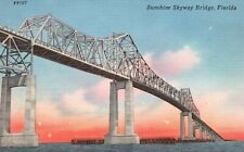 Vintage Postcard Sunshine Skyway Central High Level Bridge Across Tampa Florida picture