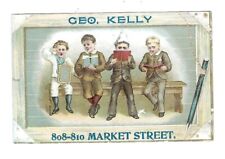 c1890's Trade Card Geo. Kelly Furniture, Carpets, Bedding, House Goods picture