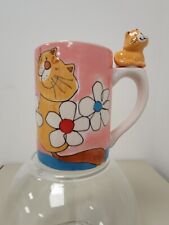 Indra Fine Stoneware Cat Mug Hand painted Portugal picture