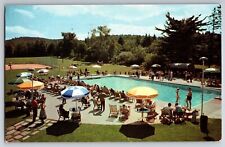 Postcard Swimming Pool The Sinclair Hotel Bethlehem New Hampshire c1960's picture
