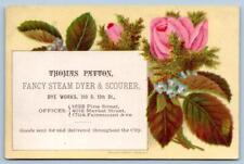 1878 L PRANG THOMAS PATTON FANCY STEAM DYER & SCOURER PHILADELPHIA TRADE CARD picture