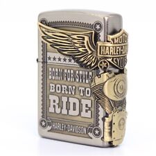 Zippo lighter Harley Davidson JP Custom/ Side Metal Two-tone/ Free 4 Gifts picture