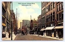 Postcard Fifth Avenue Looking West McKeesport Pennsylvania c.1915 picture