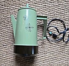 Retro Vintage Regal Coffee Pot Green Starburst Electric Percolator Works  picture