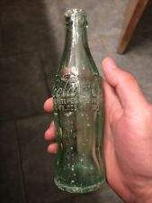 Antique Green Glass Topeka Kans. Kansas Hobbleskirt Coca Cola Coke Bottle picture