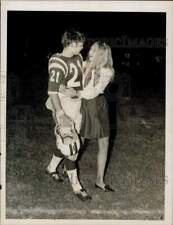 1969 Press Photo Girl Hugs West Mecklenburg High Football Player Paul Millner picture