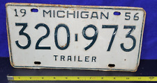 1956 Michigan Trailer License Plate # 320 973 picture