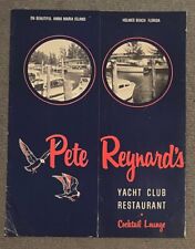 1966 Anna Maria Island Florida Pete Reynard's Yacht Club Restaurant Menu picture