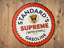 Standard Gasoline Porcelain Enamel Heavy Metal Sign 30  Inches Double Side picture