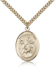 Saint Kevin Medal For Men - Gold Filled Necklace On 24 Chain - 30 Day Money ... picture