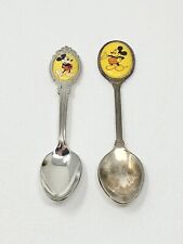 Lot 2 Vintage Mickey Mouse Souvenir Collectable Spoons Display Spoon Disney NE picture