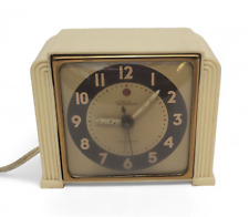 Vtg Art Deco Bakelite Telechron Electric Alarm Clock Telalarm Mid Century Modern picture