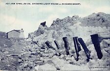 Niagara Falls Disaster 1909 Ice Storm Bridge Lighthouse Wharf Vtg Postcard A1 picture