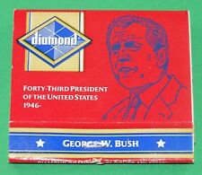 Diamond Match George Bush Presidential Vintage Matchbook Full Unstruck - Red Run picture