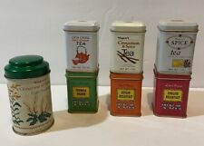John Wagner & Sons Vintage EMPTY Miniature Small Tea Tins Lot of 7 picture
