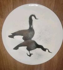 Norman Brumm Enamel on Copper Plate Canada Geese Signed in Gold  picture