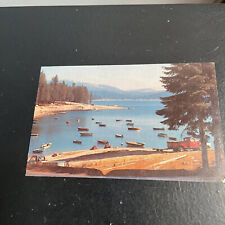 Vintage Postcard Shaver Lake, CA Mt. Baldy Sierra Nevada Mtns Boats 1960s picture