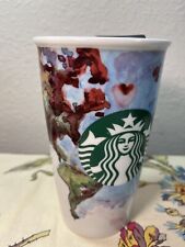 Starbucks 2015 Barista Art Shelby Kregel Watercolor Ceramic Tumbler Travel Mug picture