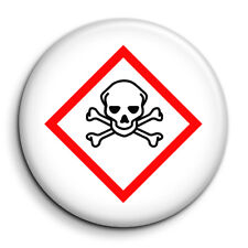 Poison Danger Symbol Badge 38mm Button Pin  picture