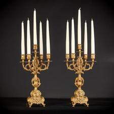 Candelabra Pair | Two Vintage Bronze Candle Holders mid 1900s | Baroque | 16.5